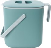 Keukencompostbak, gemakkelijk te reinigen voedselafvalcontainer voor de keuken met handgrepen, keukencompostbak voor het werkblad, emmer voor keukenafval (2,6 liter), groen