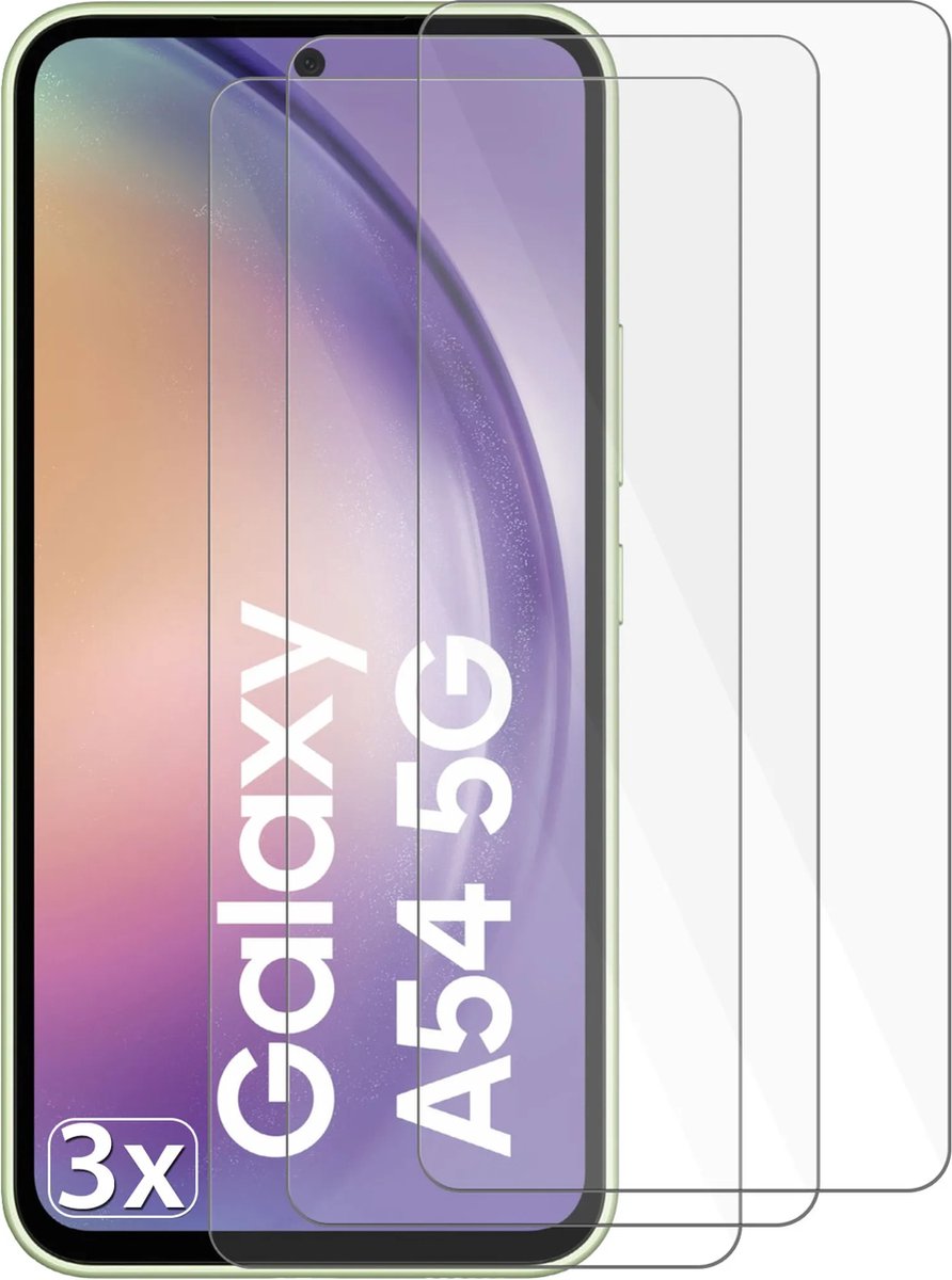 Screenprotector - Gehard Glas Beschermer - Galaxy A54 (5G) - 3X Voordeelverpakking