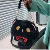 Style japonais joli chat en peluche-sac à dos femme-sac à main dessin animé- Zwart