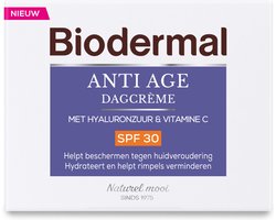 Biodermal Anti Age Dagcrème -  SPF30 - Dagcrème met hyaluronzuur en vitamine C tegen huidveroudering - 50ml