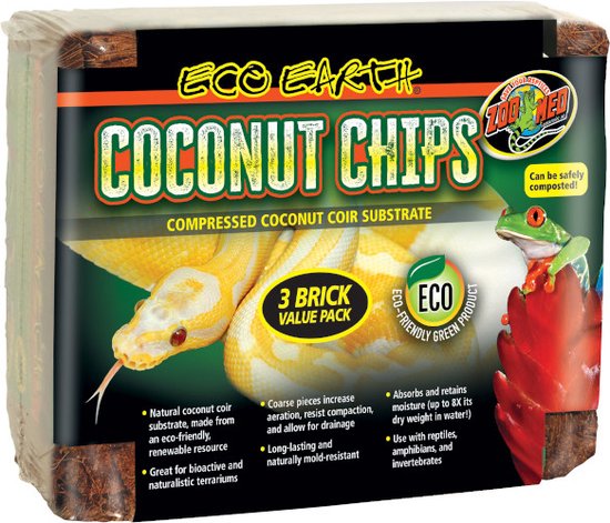 Zoo Med Eco Earth Coconut Chips - Kokosnootsubstraat - 3 x 500gr