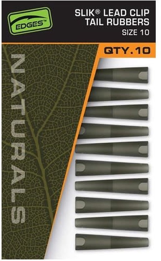 Fox Naturals Slik Lead Clip Tail Rubbers (10 pcs) size 10