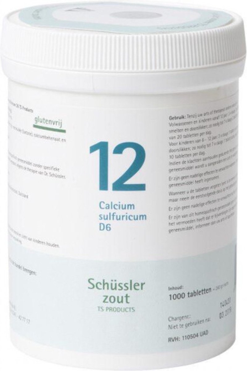 Goedkoopste Pfluger Schussler Zout nr 12 Calcium Sulfuricum D6 - 1 x 1000 tabletten