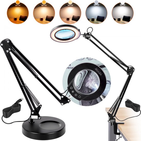Naaimachinelamp, 48 LED 8W Zwanenhalswerklamp met