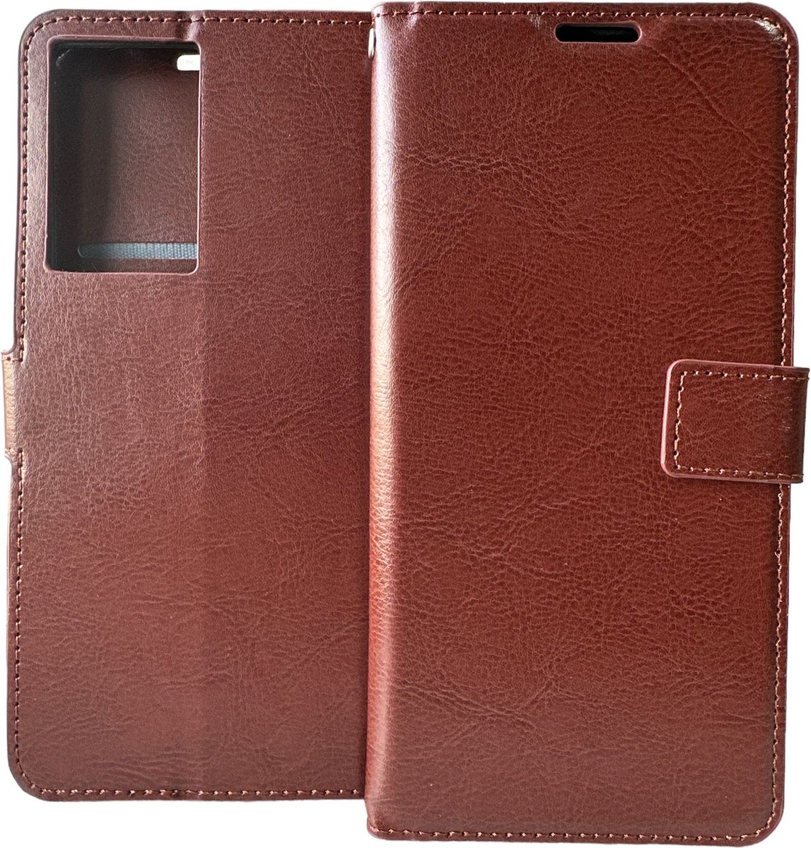 Portemonnee Book Case Hoesje Geschikt voor: Motorola Moto G200 5G bruin