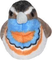 Pluche gekleurde blauwborst knuffel 13 cm - Blauwborstje vogels knuffels - Speelgoed voor kinderen