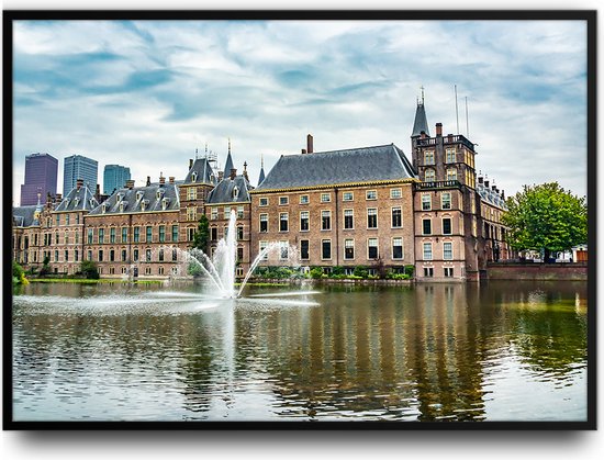 De Tweede Kamer in Den Haag Fotolijst met glas 50 x 70 cm - Prachtige kwaliteit - Nederland - Foto - Poster - Harde Lijst - Glazen plaat ervoor - inclusief ophangsysteem