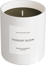 Marcus Elizabeth - Midnight Bloom - 220 Gram - Geurkaars - Handgemaakt - Minimalistisch Matte Witt Glass - Vegan
