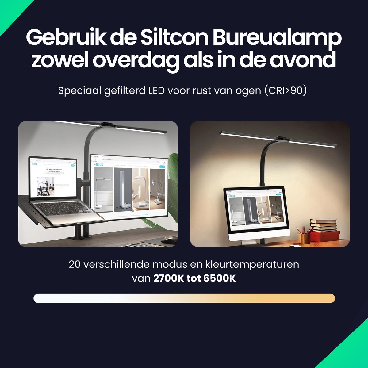 Siltcon Bureaulamp LED Dimbaar met Klem & Afstandsbediening thumbnail 2