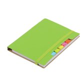 Pakket van 1x stuks schoolschriften/notitieboeken A6 gelinieerd harde kaft - groen - Inclusief pen