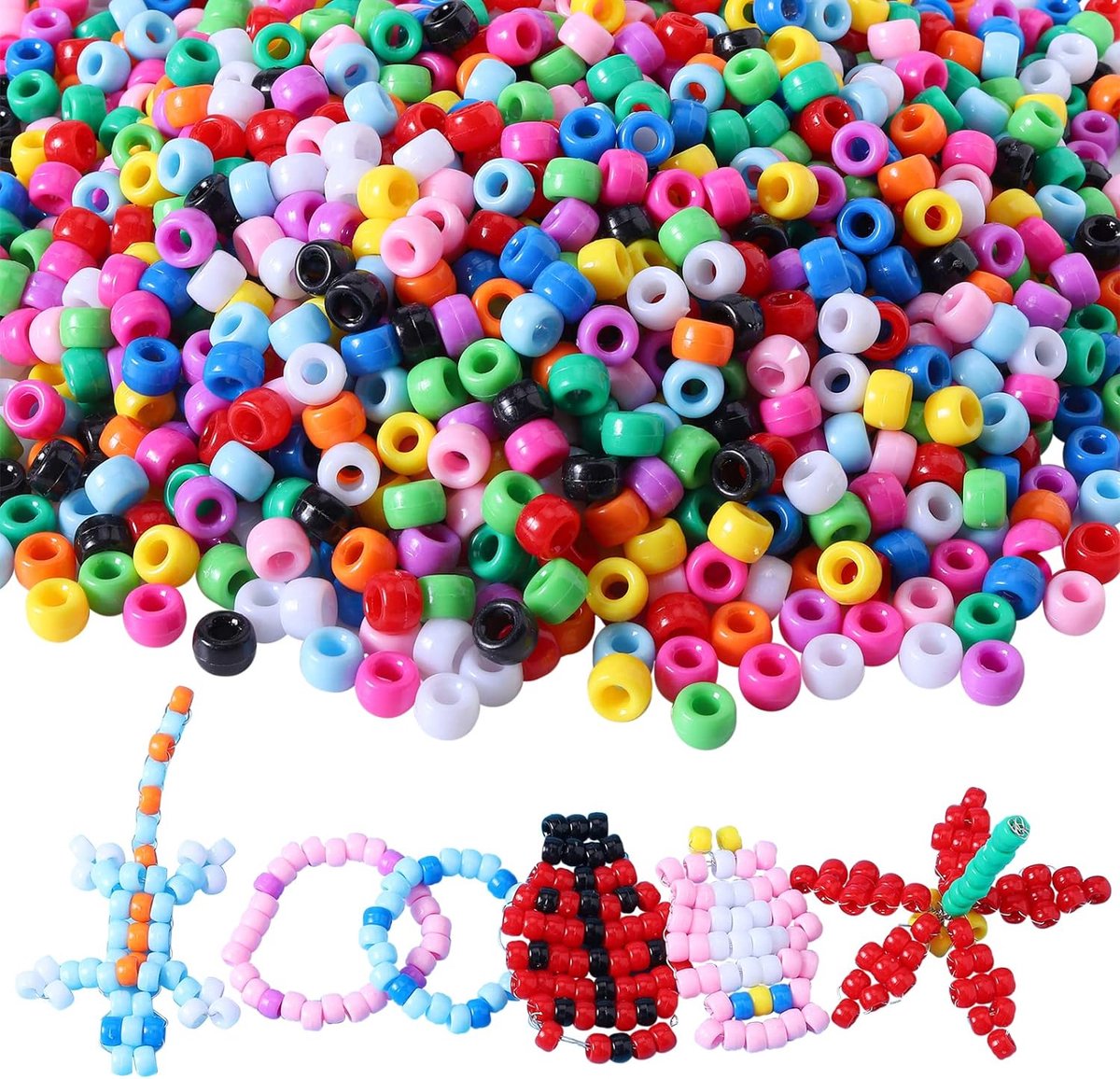 PLAY IT Kralen Mega Set XXL Knutselen Meisjes - 4 mm - Incl.Smiley, Letter & Hartjes Kralen — afbeelding 12