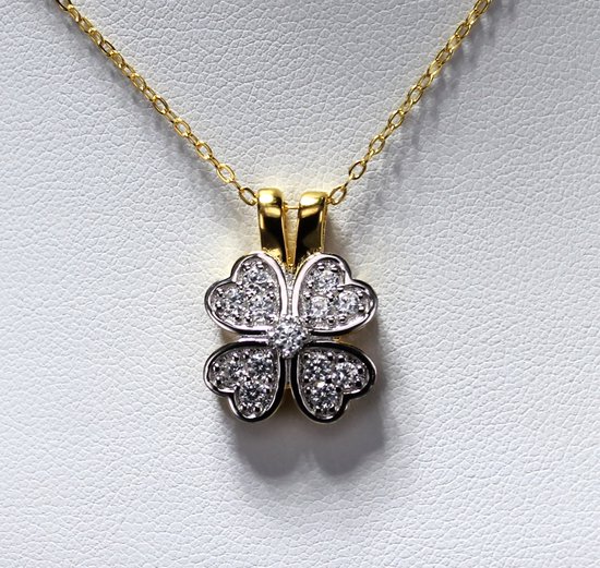 Klaverblad hanger geluksbrenger roségoud (zilver 925