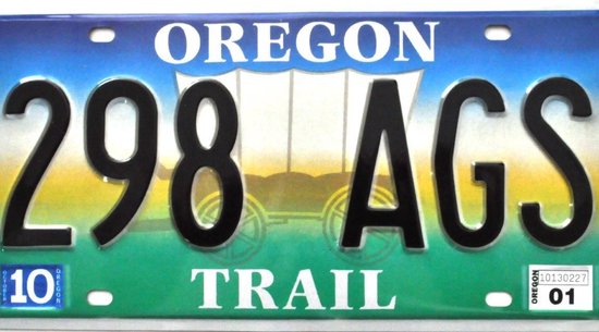 Souvenir kentekenplaat Amerika - OREGON Trail