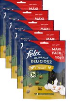 Felix Naturally Delicious - Kattensnacks - Kip & Kattenkruid - 6 x 180 g