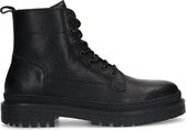 Sacha - Heren - Zwarte leren veterboots - Maat 47