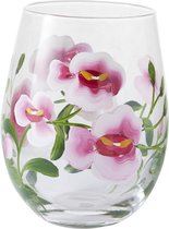 Livellara - Tumbler/Mocktail glas Flora Orchidea - set van 2 glazen - Livellara Milano - handbeschilderd - 450ml