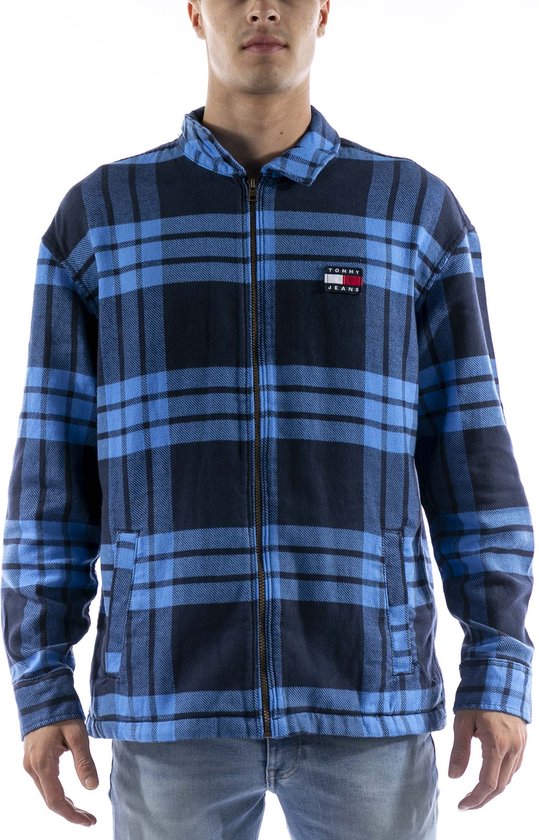 Tommy Hilfiger Blauw Overhemd Buffelgeruit - Streetwear - Volwassen