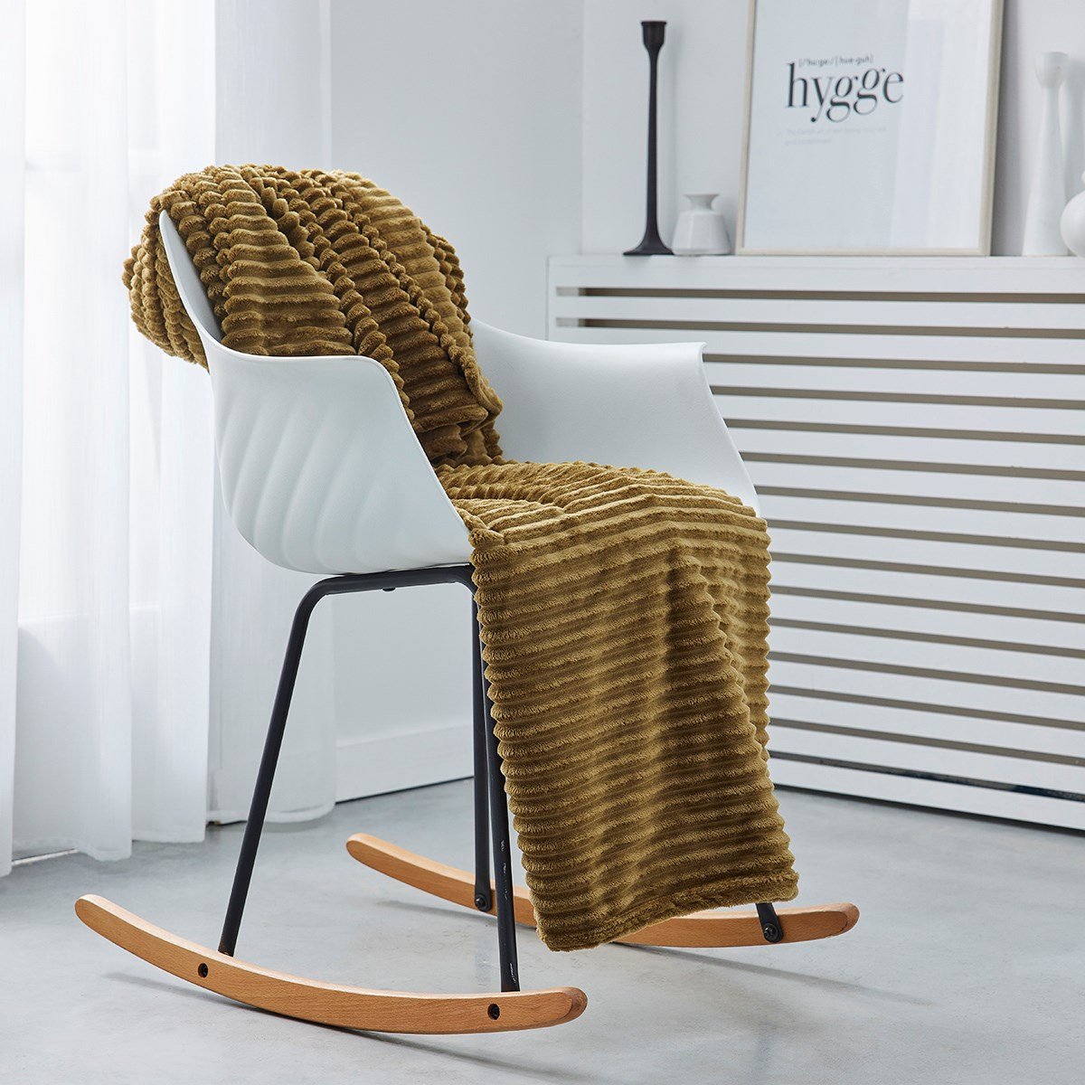 Corduroy Uni Essential Plaid - Brons - 150X200 cm