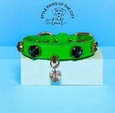 The Tailor Dogs Halsband Neon Groen Extra Small 21CM - 27CM