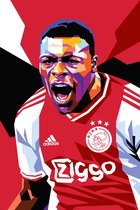 Brian Brobbey Poster | Voetbal Poster | Pop Poster | Ajax | Spits Poster | Eredivisie | 61x91cm | Wanddecoratie | Muurposter | Geschikt om in te lijsten