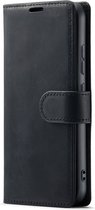 CaseMania Bookcase hoesje geschikt voor Samsung Galaxy S24+ - Effen Zwart - Leer