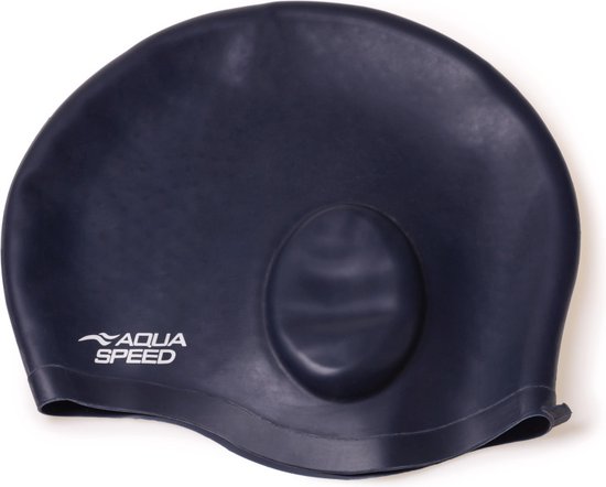Aqua Speed Siliconen Badmuts Comfort - Zwemmuts met speciale uitsparing voor de oren One Size - Marineblauw