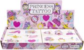16 VELLEN Prinses Tattoos - 96 Tattoos - Tijdelijke Tattoo - Body Glitter - Plak Tattoos - Nep Tattoo - Fake Tattoo - Kinderen - 16 Velletjes met 6 tattoos
