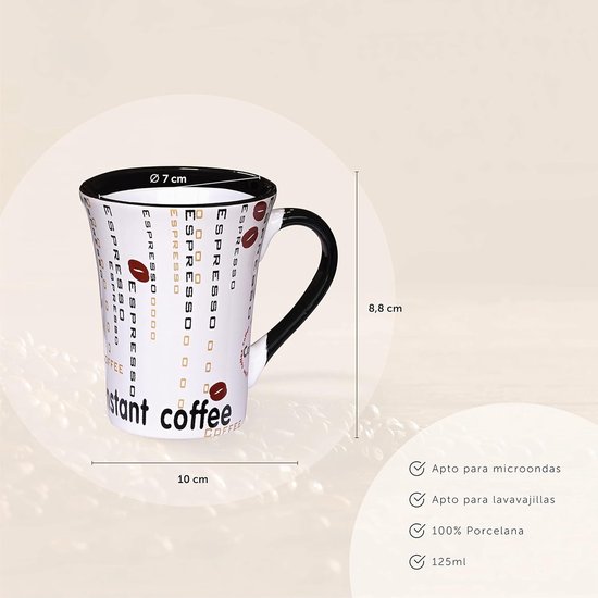 Keramische mok Up & Down, omkeerbare beker Black Cat