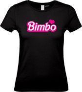 Dames t-shirt Bimbo | Carnavalskleding heren dames | Carnaval Kostuum | Foute Party | Zwart Dames | maat XS