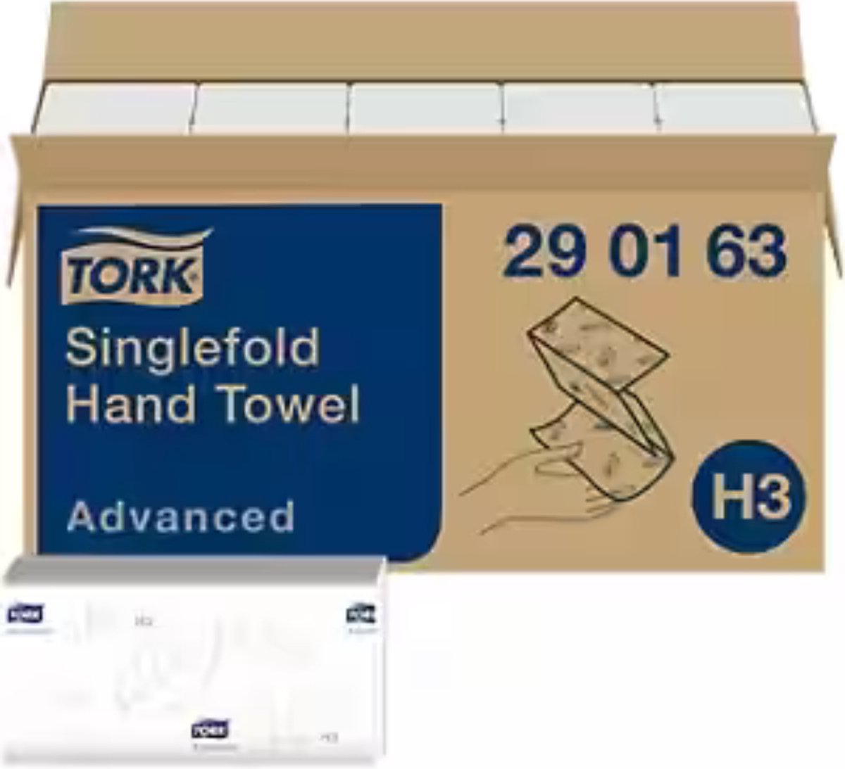 Voordeelverpakking 3 X Tork 290152 Z-vouw papieren handdoeken universeel - H3 - 1-laags, wit (20 x 200 doeken)