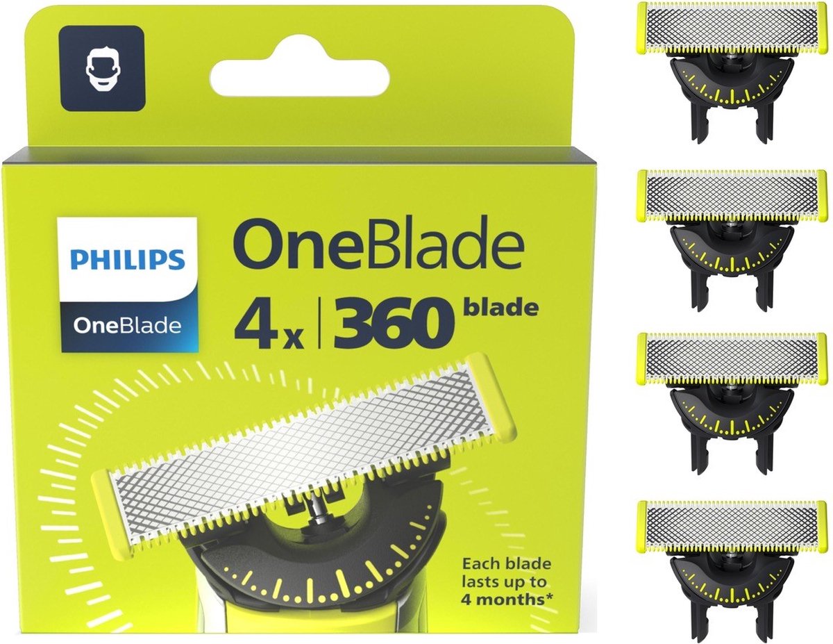 Philips OneBlade 360 Blade - Vervangmesjes - 4 stuks - QP440/50 op Prijzenvolger.com