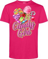 T-shirt Candy Girl | Carnavalskleding heren dames | Halloween Kostuum | Foute Party | Fuchsia | maat S