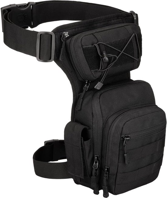 Huntvp Beenzak, tactische militaire tas, waterdicht, voor hardlopen, wandelen, fietsen, kamperen, jagen, type 2, zwart