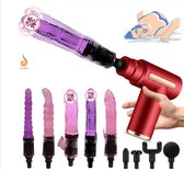 Fiory Erotisch Massagepistool + 5 Vibrator/Dildo's| Seks speeltjes opzetstukken | Automatische Seksmachine| Massagegun Erotic| Clitorale Stimulatie| Sexy Speelgoed Voor Koppels| Dildo Vibrator | 5 opzetstukken