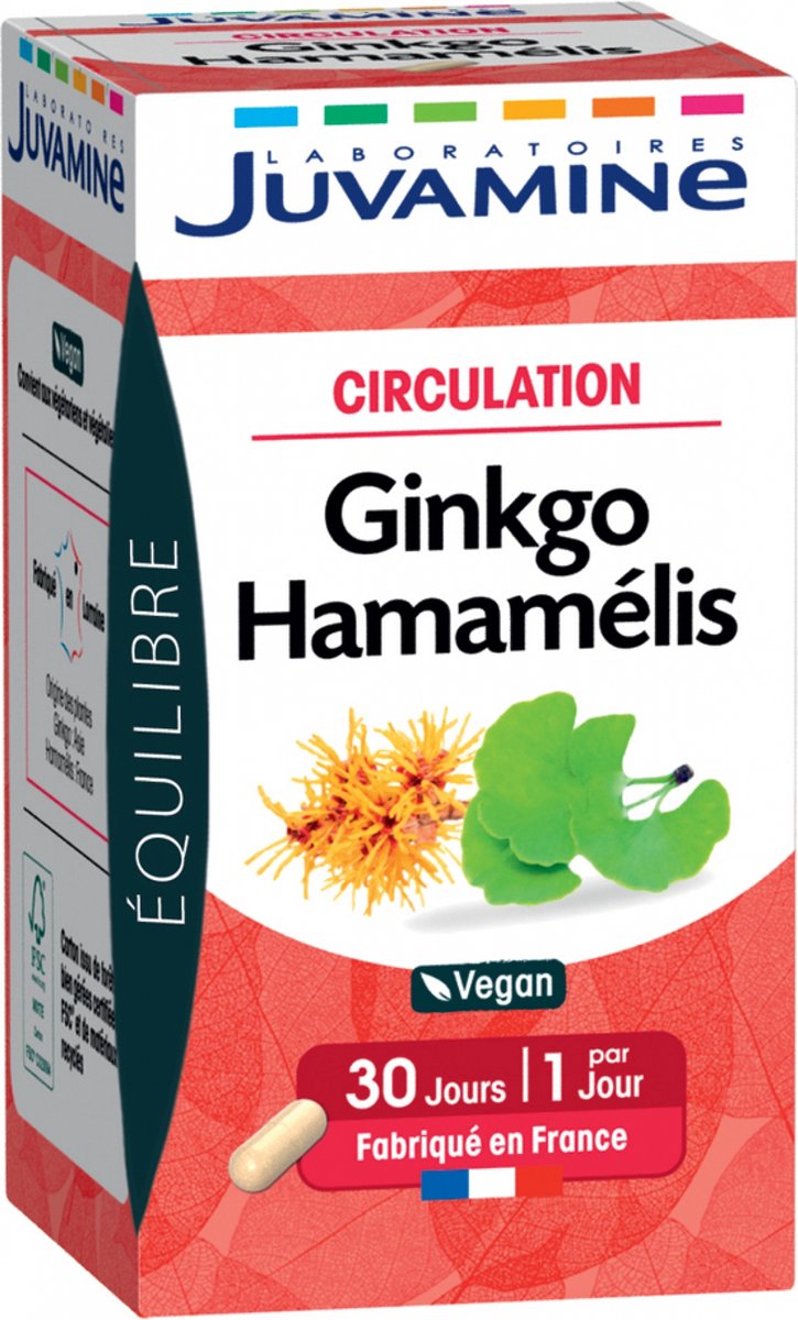 Juvamine Circulatie Gingko Hamamelis 30 Capsules