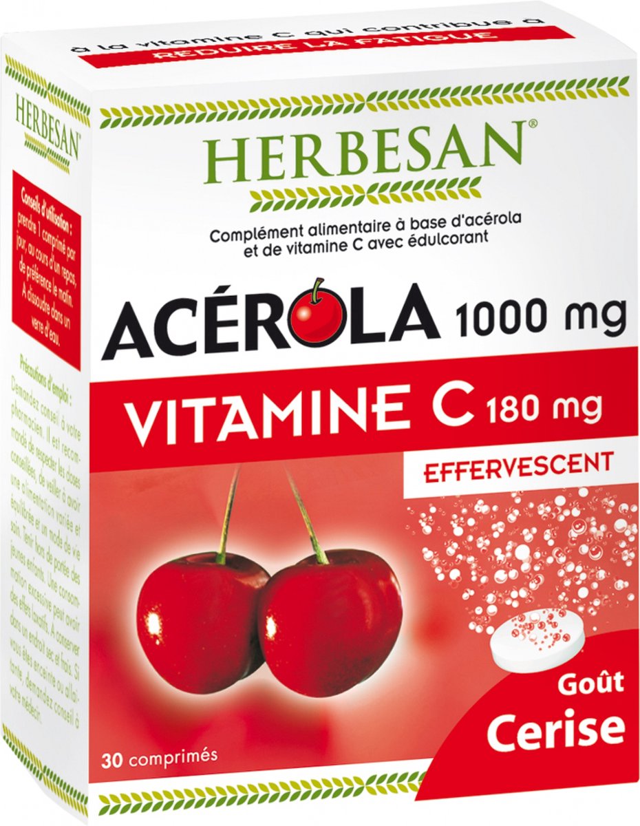 Goedkoopste Herbesan Acerola 1000 mg Vitamine C 180 mg 30 Bruistabletten