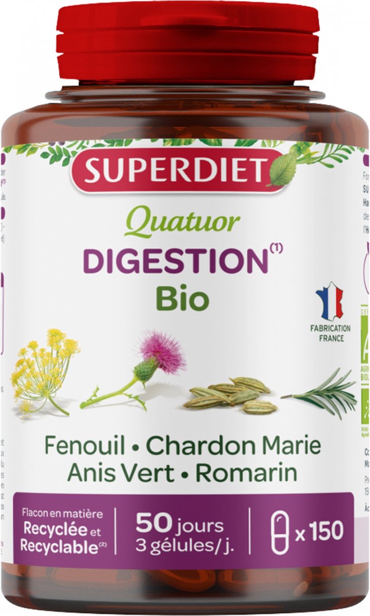 Goedkoopste Superdiet Quatuor Fenouil Spijsvertering Bio 150 Capsules