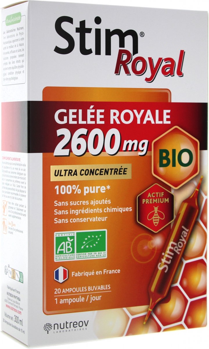 Goedkoopste Nutreov Stim Royal Royal Jelly 2600 mg Bio 20 Flacons