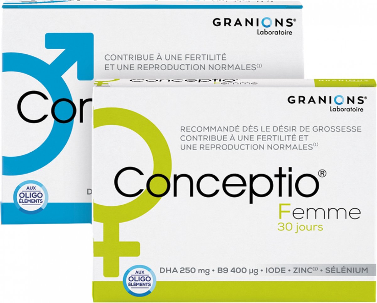 Goedkoopste Granions Conceptio Man 90 Capsules en 30 Sachets Conceptio Woman 30 Capsules en 30 Capsules
