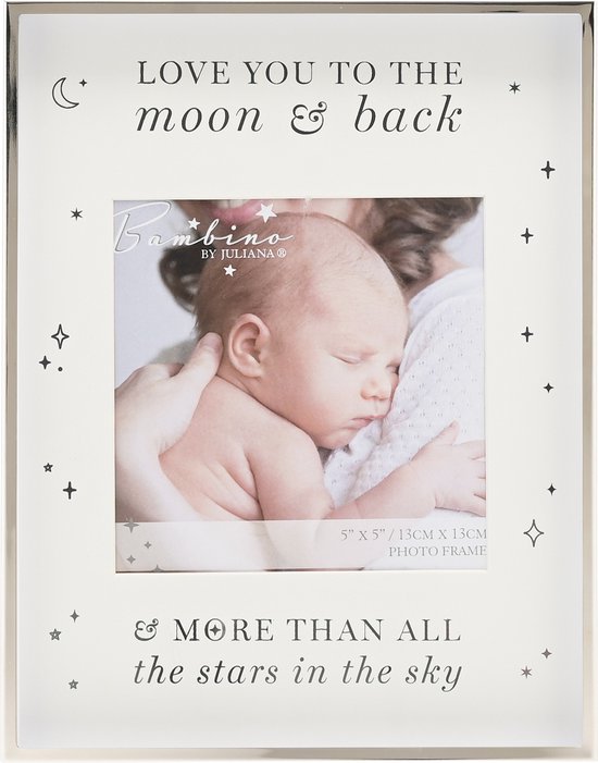 Fotolijst baby met tekst love you to the moon in zilverkleur van Bambino by Juliana