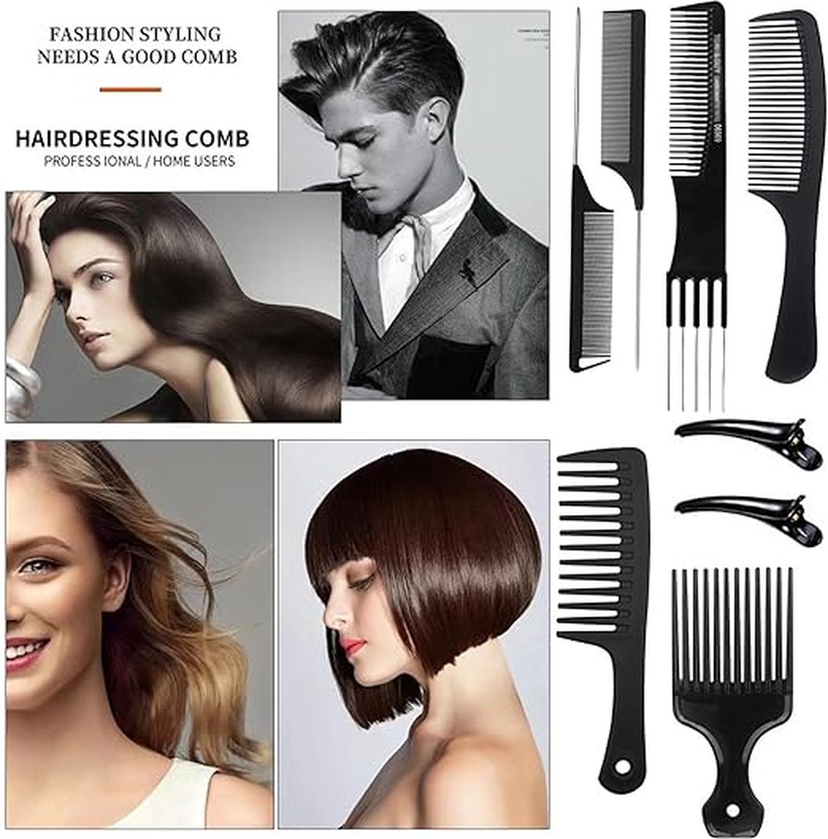 Salon kammen haarkammen haarkam kapper kam set 12