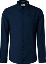 No Excess Mannen Linnen Overhemd Nacht Blauw XL