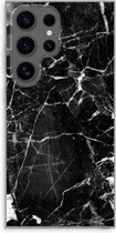 Case Company® - Hoesje geschikt voor Samsung Galaxy S24 Ultra hoesje - Zwart Marmer - Soft Cover Telefoonhoesje - Bescherming aan alle Kanten en Schermrand