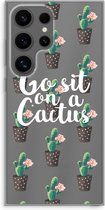 Case Company® - Hoesje geschikt voor Samsung Galaxy S24 Ultra hoesje - Cactus quote - Soft Cover Telefoonhoesje - Bescherming aan alle Kanten en Schermrand