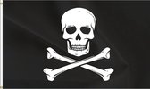 VlagDirect - Piraten vlag - Doodshoofd vlag - Piraat vlag - 90 x 150 cm.
