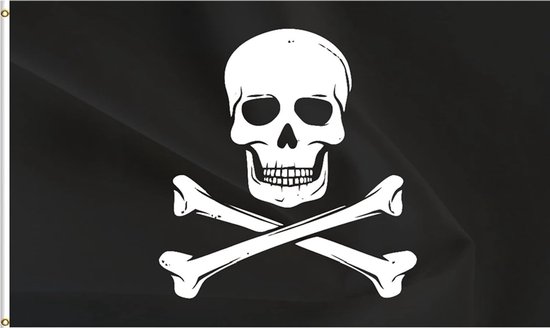 VlagDirect - Flate de pirate - drapeau-Skull - Flate de pirate - 90 x 150 cm.