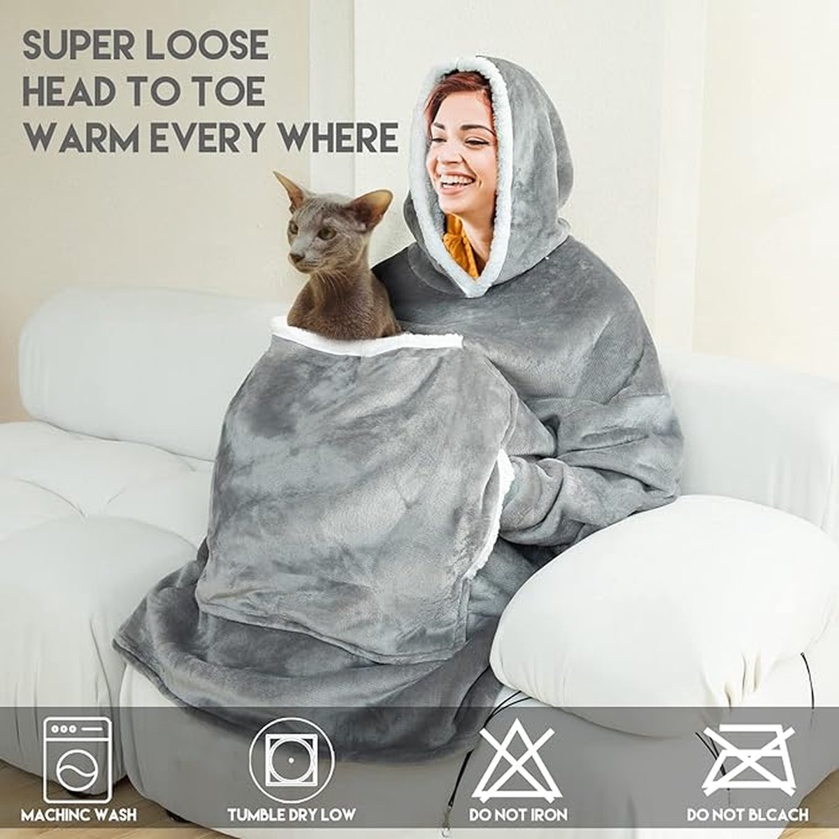 Luxe knuffeltrui hoodiedeken