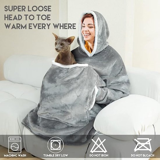 Luxe knuffeltrui hoodiedeken