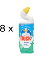 Duck Clean & Fresh Toiletgel Eucalyptus - 750 ml - Set van 8