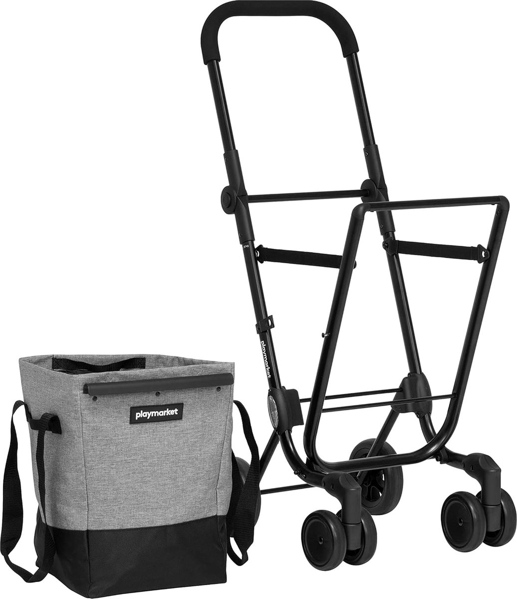 Playmarket - We Go Premium- Boodschappentrolley - Inklapbaar-Zwart | bol